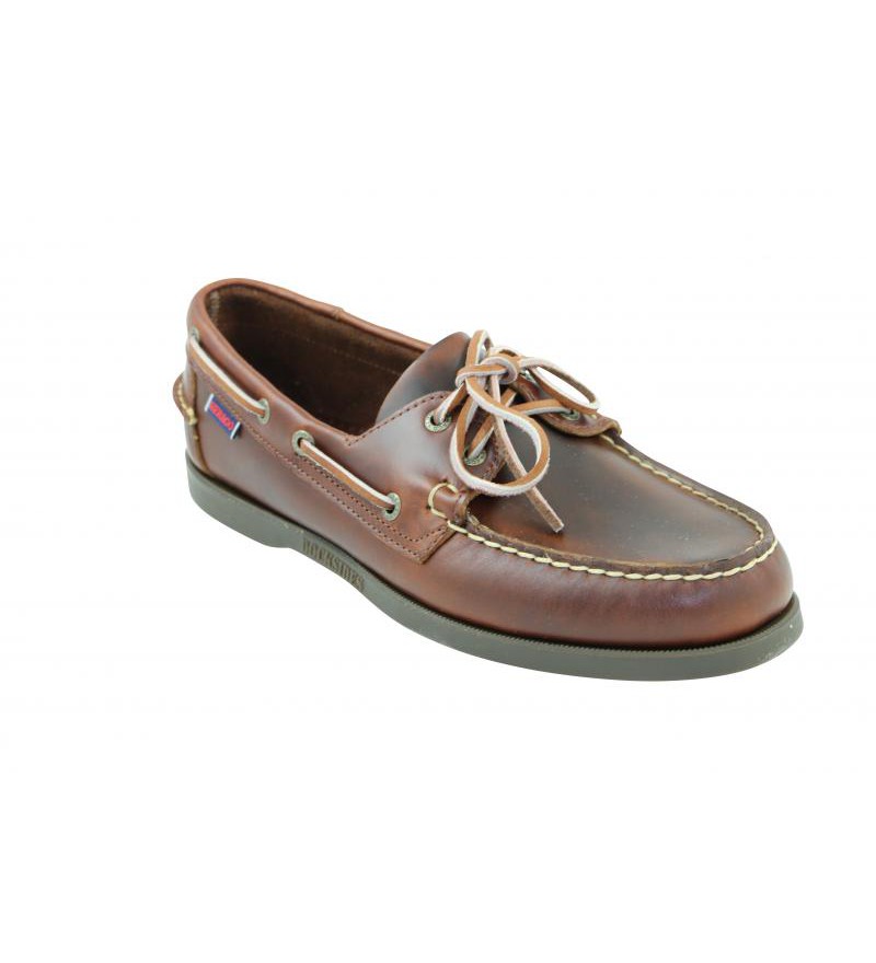 Sebago brown waxy lea bootschoen - B72743